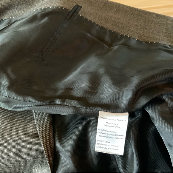 NWOT Designer Long Line Blazer - Fitted - Charcoal Gray - Quiet Luxury - Picture 14 of 16